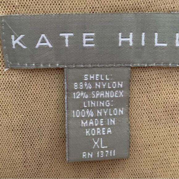 Kate Hill Red and Tan Short Sleeve Pullover Lace Overlay Shirt  Blouse- Size XL - Picture 3 of 7